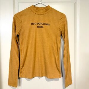Zara “Hug Donation Here” Long Sleeve Top